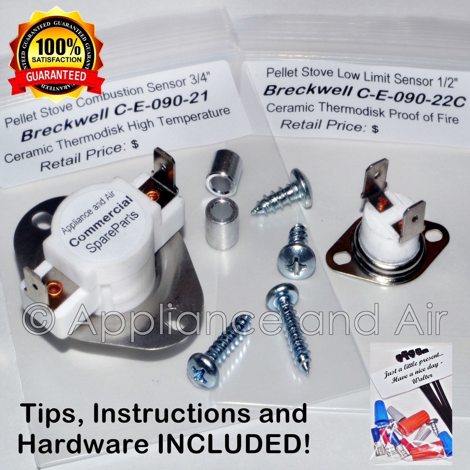 Pellet Stove Parts Breckwell Limit Switch Kit  C-E-090-21 + 