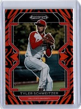 2022 Prizm Draft Picks Tiger Stripe Tyler Schweitzer 68/99 (B22) White Sox