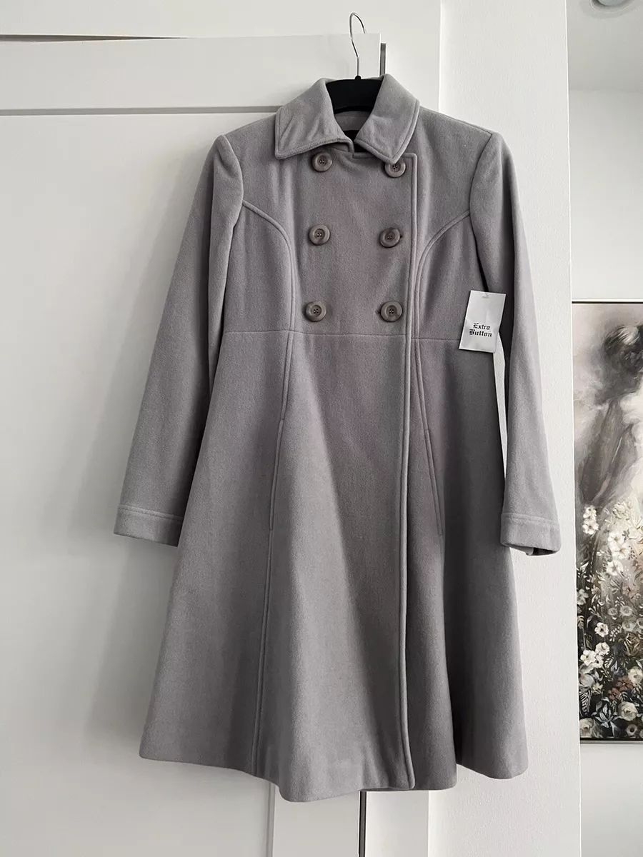 Brand New VICTORIA SECRET FASHION COAT wool VIA grey with shade of