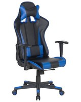 Moderner Gaming Stuhl Drehbar Dunkelblau/Schwarz Mit FußStüTzen BüRostuhl Gamer