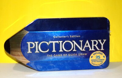 Hasbro Pictionary: The Game of Quick Draw Collector's Edition Board Game In Tin