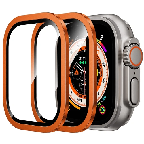 2/1Pack Titanium Alloy Frame Screen Protector For Apple Watch Ultra 2 Ultra 49mm
