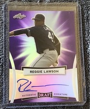 2017 Leaf Metal Draft REGGIE LAWSON Purple Prismatic Auto RC /20 PADRES