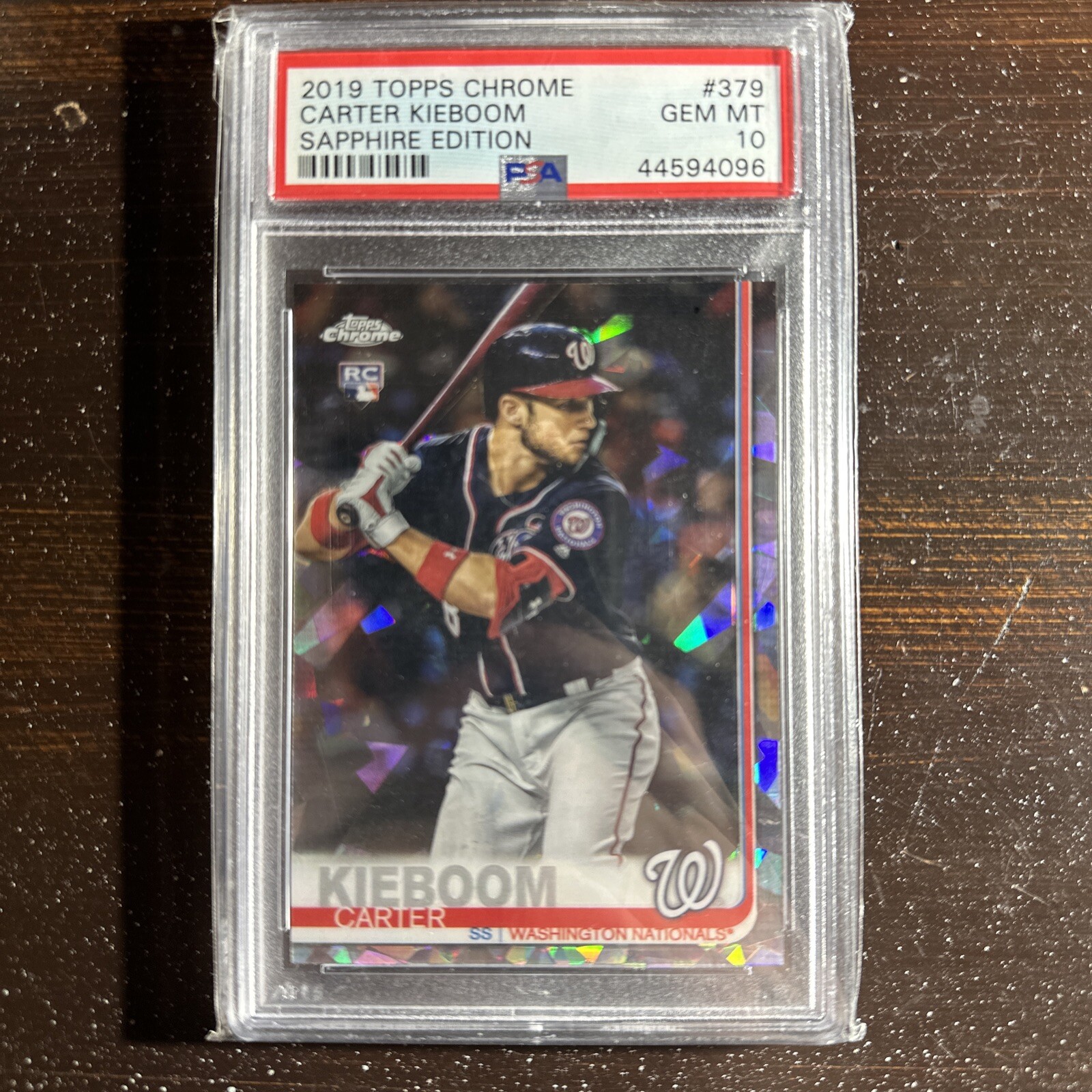 2019 Carter Kieboom Topps Chrome Sapphire Rookie PSA 10