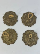 Vintage Set of 4 Brass Finger Cymbals  Belly Dancer M IN SYRIA