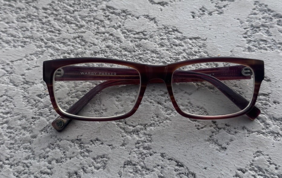 Warby Parker Eyeglasses Frames Only Wiloughby 230 Brown Rectangular 52-18-138