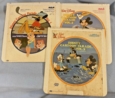 Vintage Walt Disney Cartoon Parade RCA Selectavision Video Discs CED 3 Discs