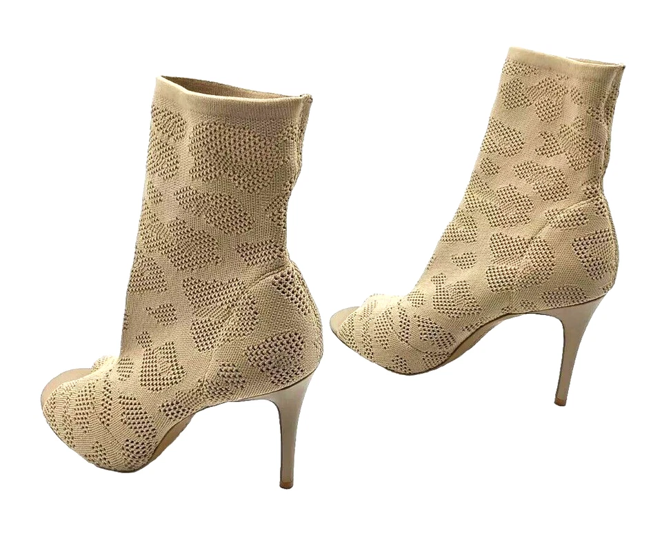 Charles by Charles David Ranger Botas Mujer 10M Beige Peep Toe Calcetín Botines Foto 2 de 4