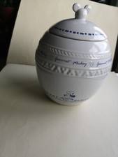 Disney Gourmet Mickey Keramik Keksdose, weiß und blau, gebraucht.
