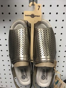 EARTH SPIRIT LADIES CASUAL WEDGE SANDALS SHOES SIZE 7 METALLIC COLOR 2.5 IN HEEL 692257652844 | eBay