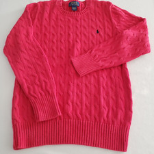 BOYS Polo Ralph Lauren Red Knit Pullover Sweater Youth LARGE 14-16 