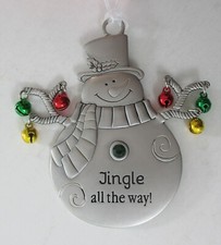 P2 Jingle all the way JINGLE BELL SNOWMAN ORNAMENT Ganz