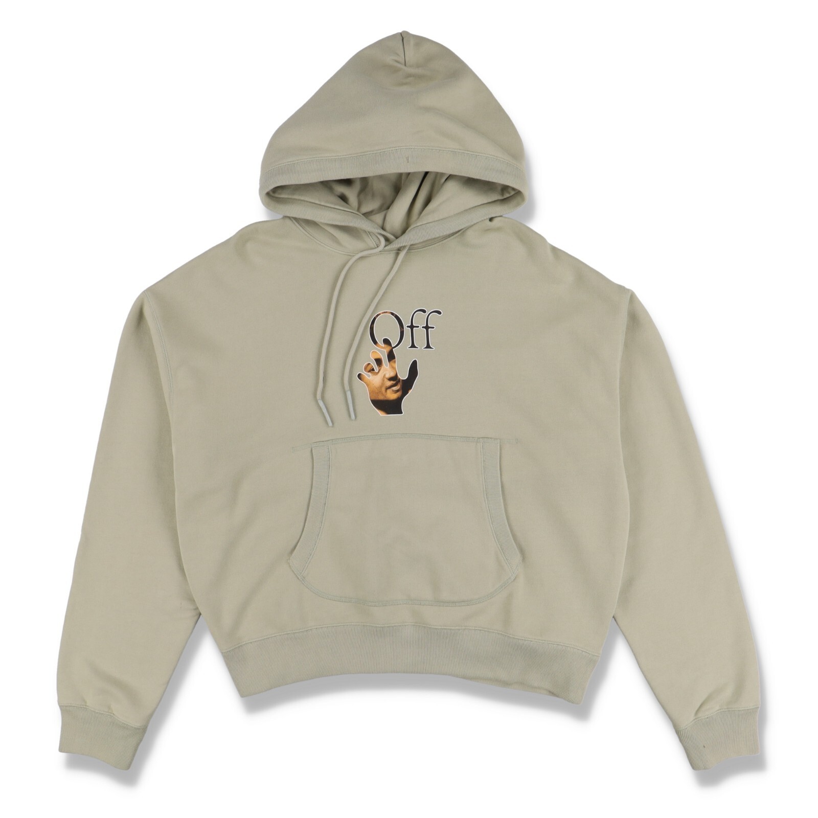 Off-White Beige Caravaggio Hand Off Logo Oversized Hoodie | Size S FW21 RRP $685
