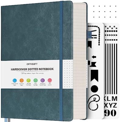 Bullet Dotted Journal Notebook, 312 Numbered Pages A5 A5-Dotted Grey Blue
