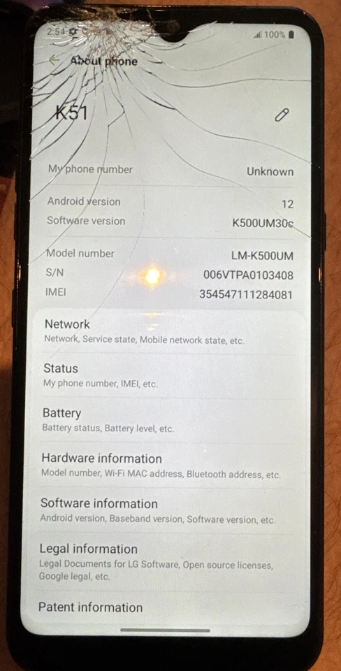 LG K51 LM-K509UM 32GB Black (T-Mobile) Cracked Glass Fast Ship Fair Used - Image 4 of 4