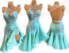 jz Handmade Women Samba Ballroom Swing Salsa Rumba Latin Dance Dress RHYTHM