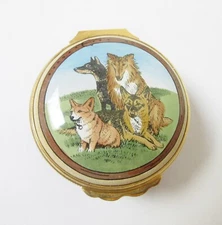 Halcyon Days Enamel Trinket Box Working Dogs Original Box