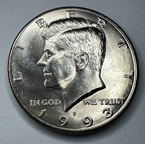1993-P Kennedy Half Dollar 50Cent Piece Coin from US Mint Set. Uncirculated BU