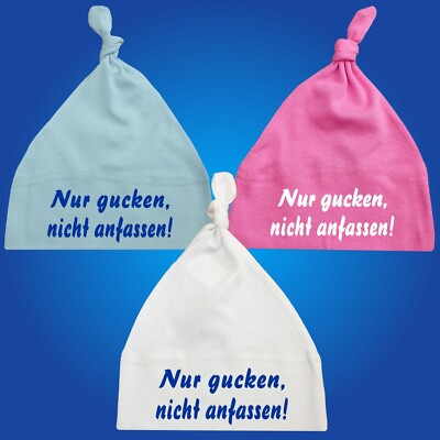 Babymützen Baby Mützen Mütze mit Spruch Nicht anfassen - Baby One Knot Hat