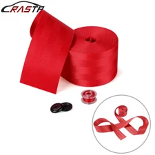 Car Seat Belt Webbing Polyester Seat Lap Retractable Nylon Strap Red