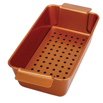 Meatloaf Pan Non-Stick Copper Coating With Removable Tray Drains