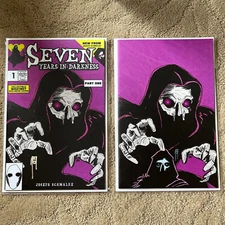 Seven Years In Darkness #1 WhatNot Set Both Signed Virgin Has Remark By Schmalke