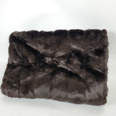 Williams Sonoma Faux Fur Throw Blanket Mink 60 X 80 NWOT