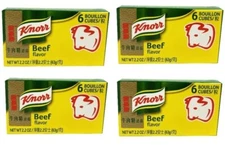 Knorr Beef Flavor Bouillon Cube 2.2 oz x 6 Cubes ( Pack of 4 )