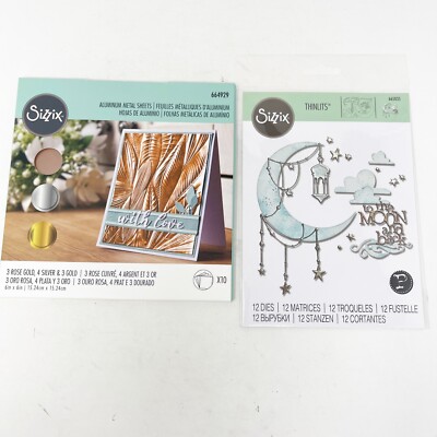 Sizzix Thinlits TO THE MOON & BACK Die Cuts & Metal Sheets Bundle