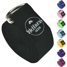Wellness Seer Yoga Stretch Strap Adjustable D-Ring Buckle Belt Gym Waist Leg Fit