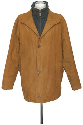 Nicolas Scholz Men's Jacket L Brown Solid Single-Breasted