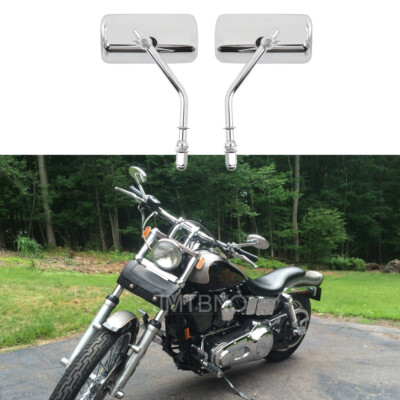 Chrome Motorcycle Rear View Side Mirrors For Harley Davidson Dyna
