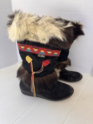 TECNICA Skandia Goat Fur Apres Ski Boots Italy Women Size EU 43 / 11 US VTG