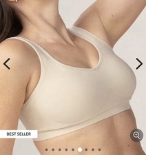 Truekind By Shapermint Women's Daily Comfort Wirefree Shaper Bra Medium Beige