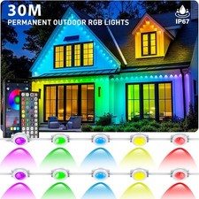 30m Permanent Outdoor Lights,RGB Eaves Light with App Control Remote,DIY Scene M