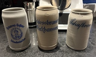 14x alte Bierkrüge Bierkrug Maßkrug Bier Krug 1l geritzte Schrift