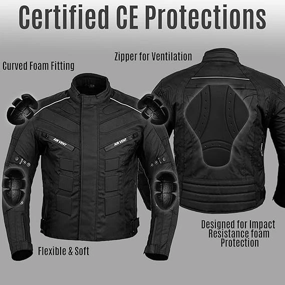 Men's Waterproof Motorbike Jacket CE Armor–All-Weather Protective Coat for Bike
Opens in a new windo