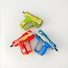 Lot Of 3 Boom Co Halo Pistols No Clips Or Darts Used Some Yellowing All Working