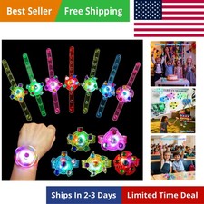 32 Pack LED Light Up Fidget Spinner Bracelets Party Favors for Kids 4-8 8-12,...