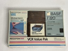 Recoton VCR Value Pack  VHS Tape Dust Cover Head Cleaner NEW Old Stock 1986