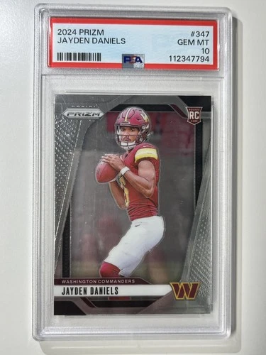 2024 Panini Prizm Jayden Daniels Rookie RC #347 PSA 10 - Commanders - ROY