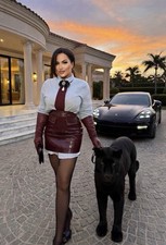 Lack Leder Rock Bordo Weinrot M Kurz