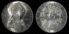 Austria Maria Theresia Silver 1967 25 Schilling UNC KM# 2901 (28 606)