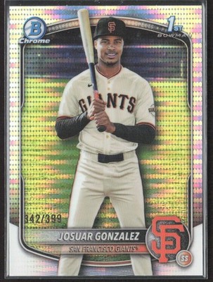 2025 Bowman Chrome #BCP-153 Josuar Gonzalez Pulsar #'d /399 Giants