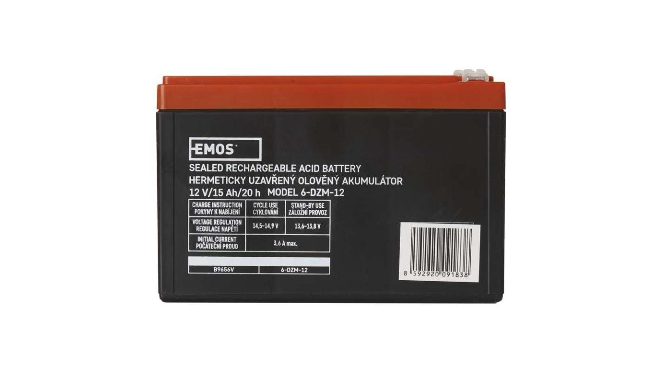 8592920091838 Akumulator VRLA AGM 12V 15Ah F63 B9656V EMOS 14090₽