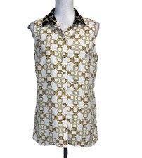 Coco Bianco Blouse Shirt size Medium Black Go...