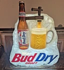 Vintage Bud Dry Budweiser Large Light Up Motion Sign Display Ice Cold Beer Video