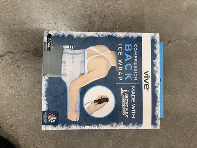 Vive Back Ice Pack Wrap - Compression Gel Brace with Straps for Injuries - Reusa