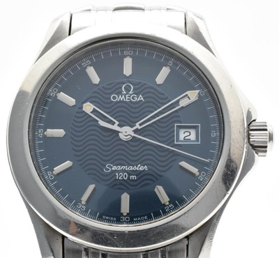 [NEAR MINT] OMEGA Seamaster 120m 2511.81 Blue Wave Dial Quartz Men's Watch JAPAN