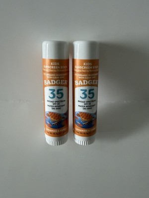 Bundle 2 Badger Sport Clear Zinc Face Stick Kids SPF 35 Broad Spectrum 0.65
